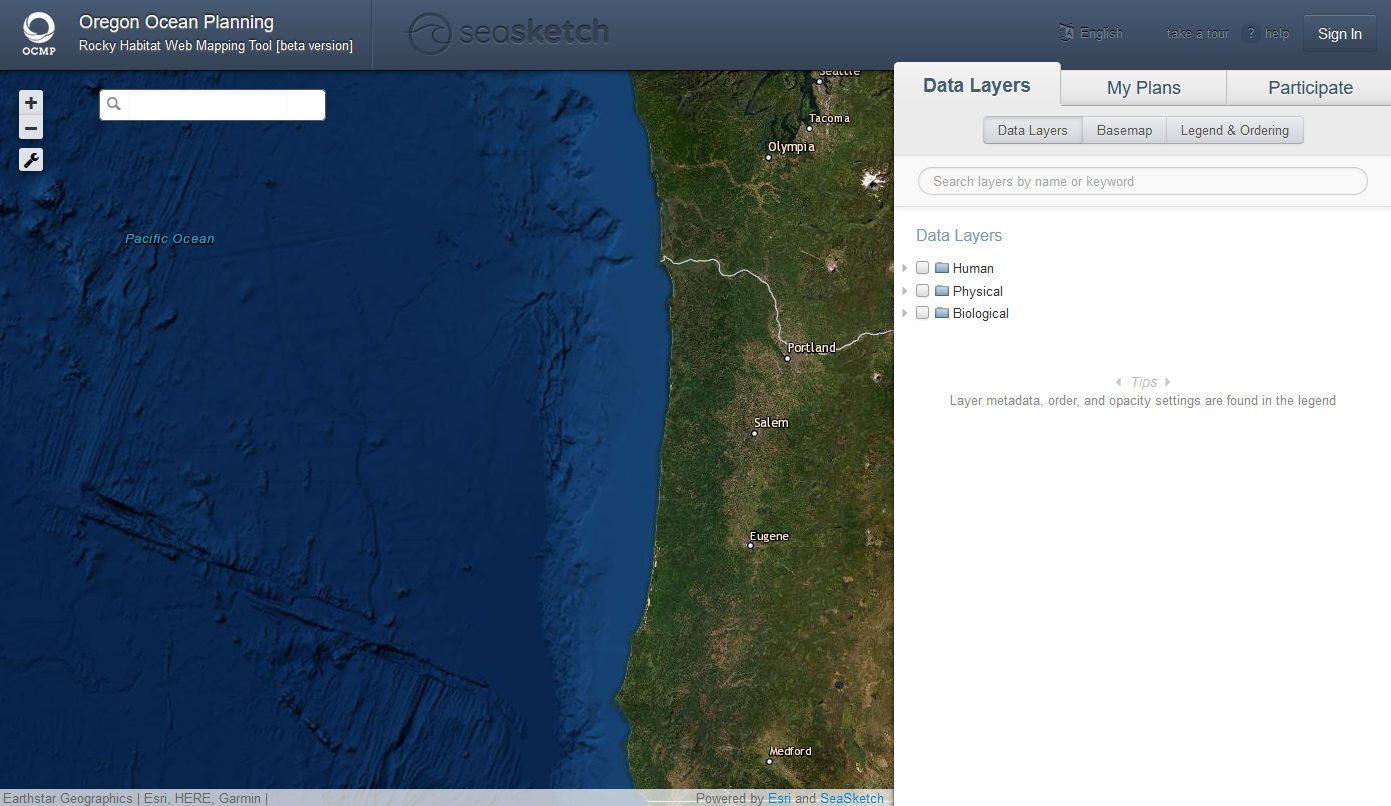 Oregon SeaSketch Screen Capture