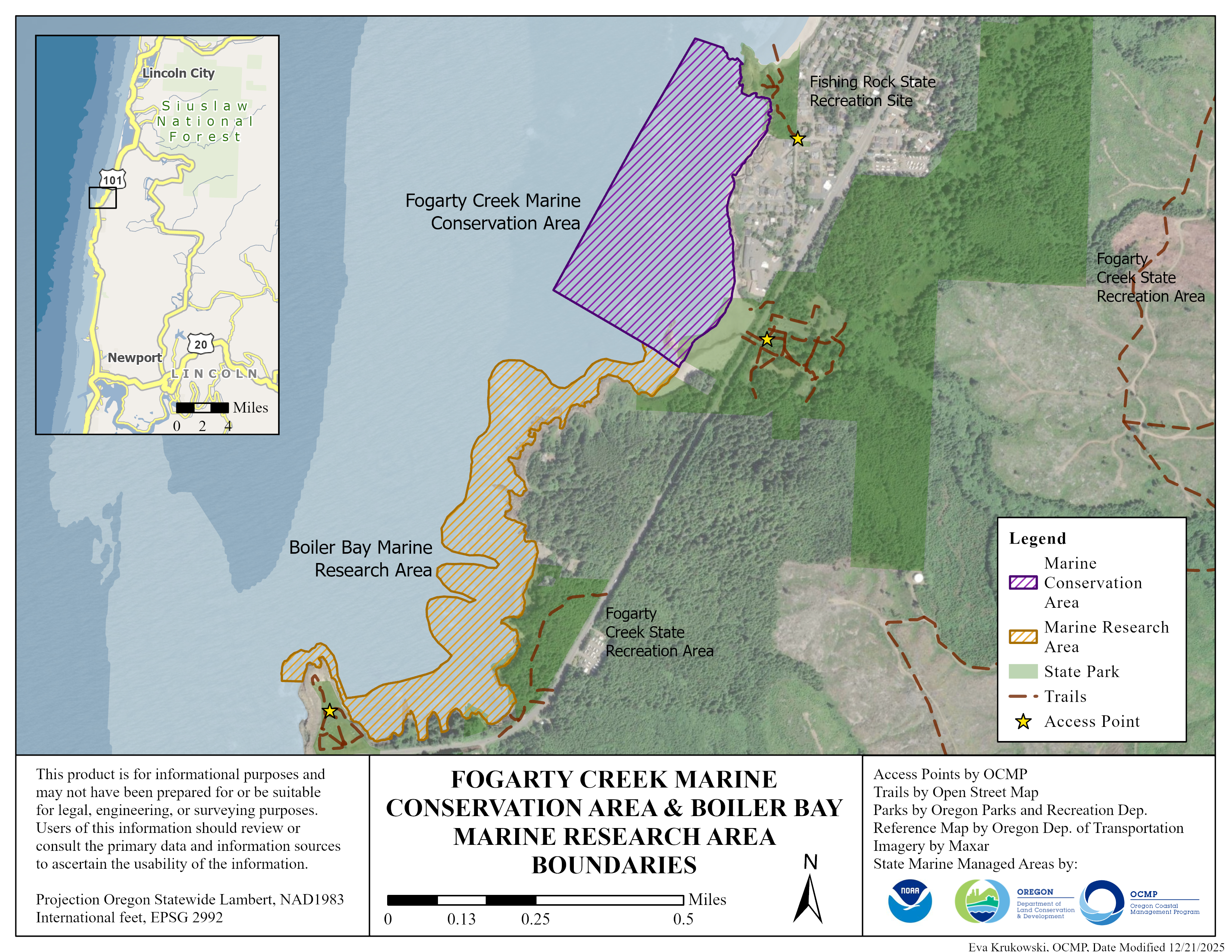 Map showing the Fogarty Creek MCA